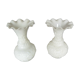 Opaline vases of fair floral decoration late 19th lay collar