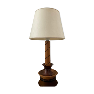 Lampe vintage en bois années 60-70