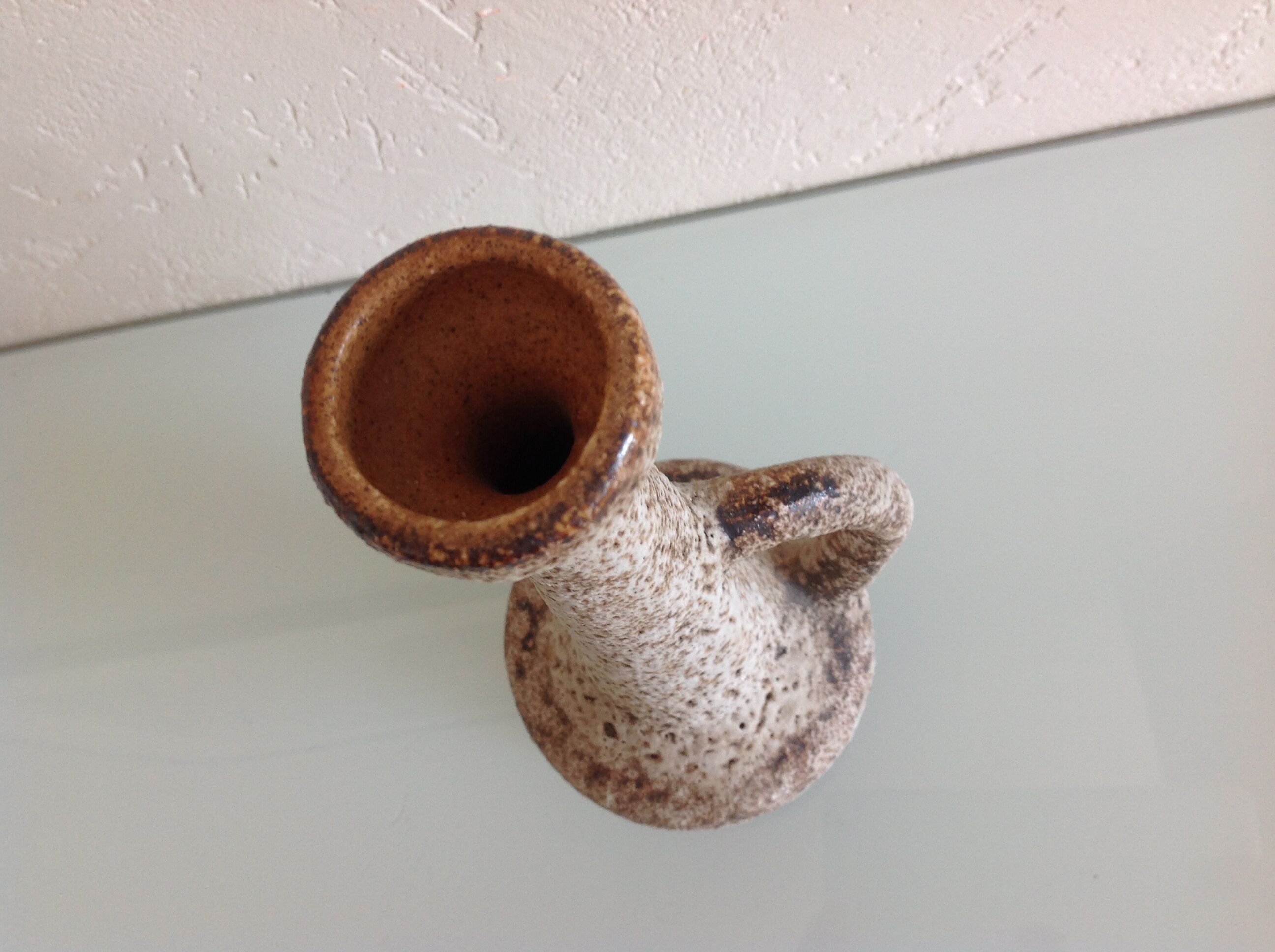 Beige soliflore vase ceramic Fat Lava / vintage 60s-70s