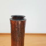 Brutalist Hammered Copper Vase by László Dömötör, Hungary, 1970s