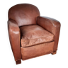 Leather club armchair, art deco