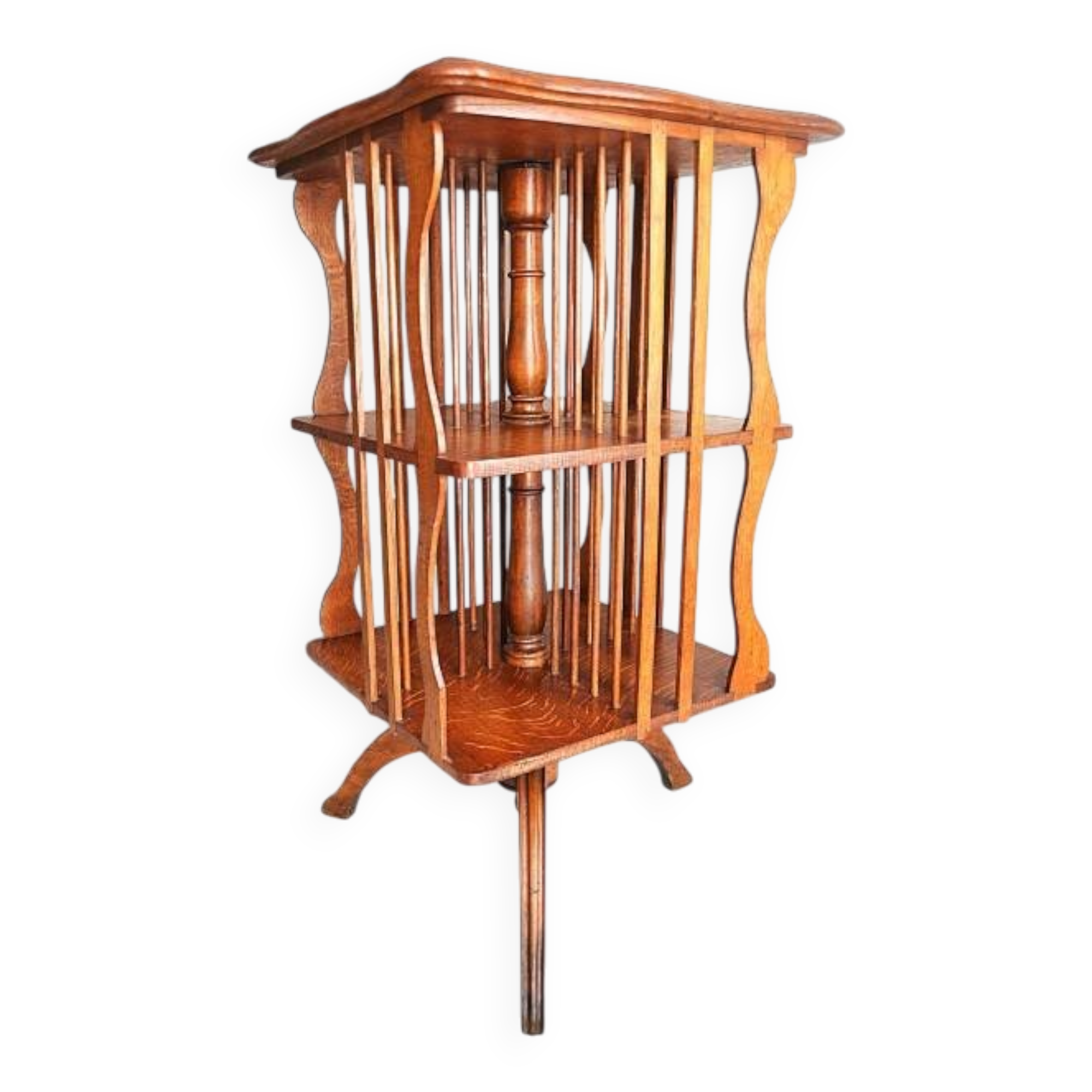 Antique Solid Wood Revolving Bookcase