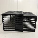 Black perforated steel nesting tables Italy 1980’s