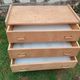 Commode 3 tiroirs pieds compas bois brut