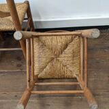 Set of 3 straw chairs from the 50s