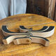 Foldable and deconstructed chandelier, minimalist Swedish design in wood.