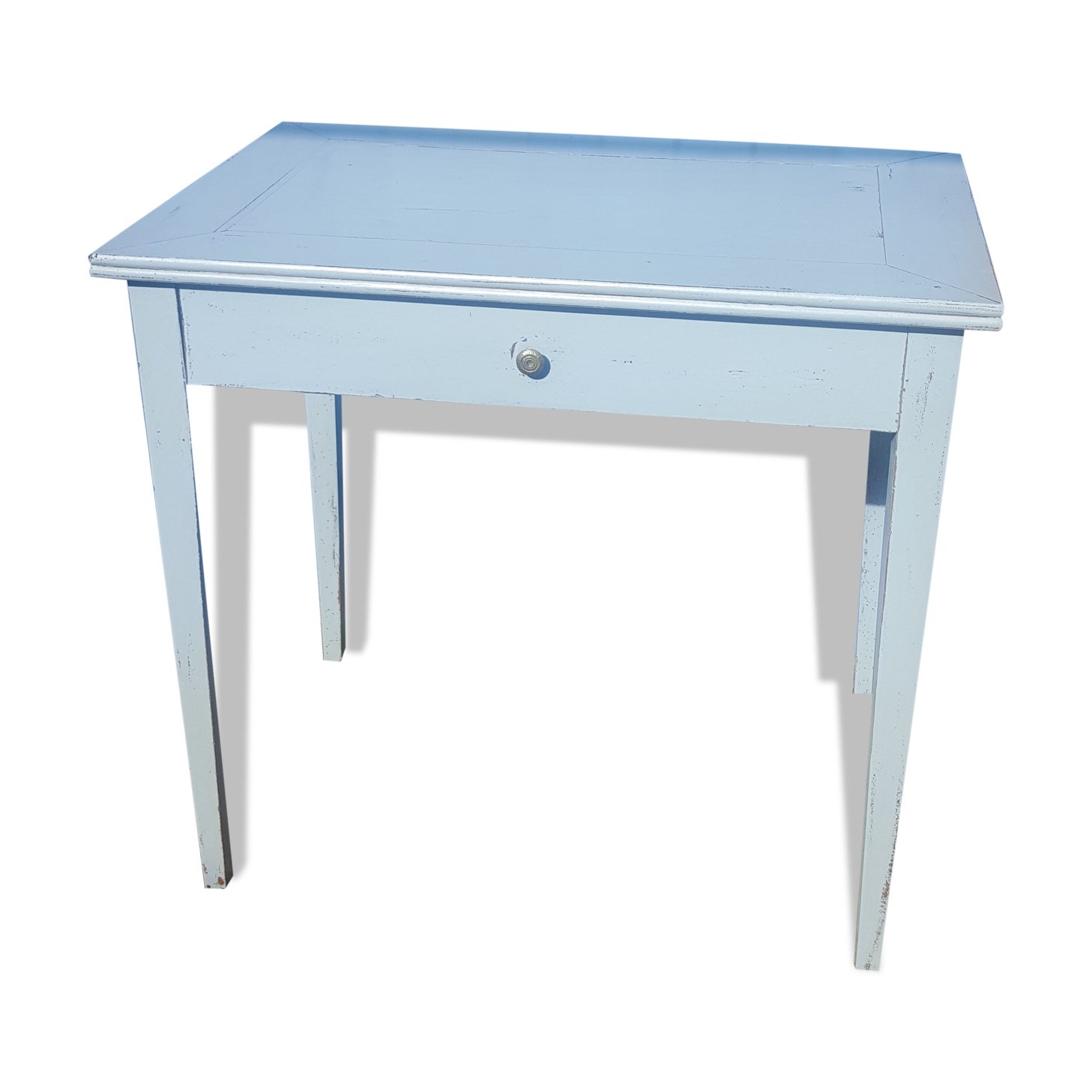 Small sky blue patina farm table