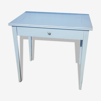 Small sky blue patina farm table