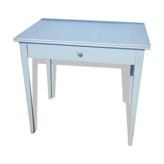 Small sky blue patina farm table