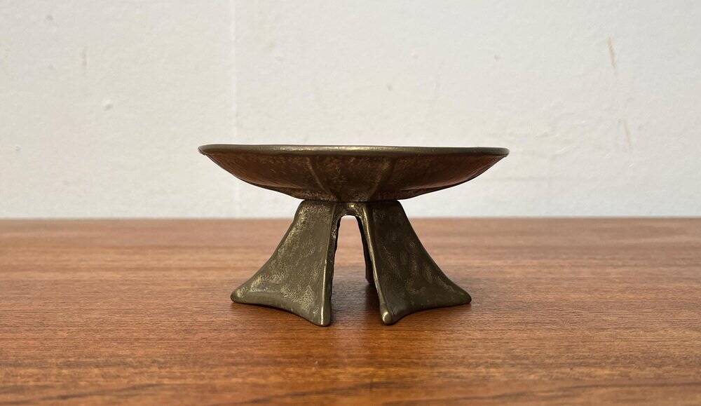 Brutalist bronze candlestick from the mid-century, 1960s.