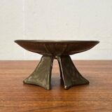 Brutalist bronze candlestick from the mid-century, 1960s.