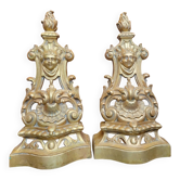 19th century gilded bronze andirons