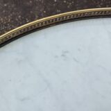Table bouillotte ancienne avec plateau marbre style louis xvi