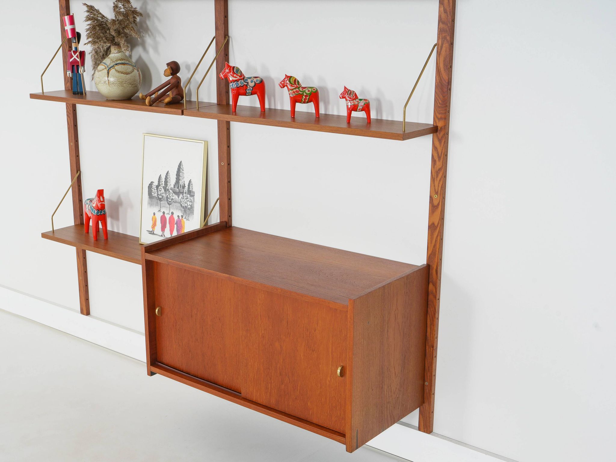 Teak modular shelving unit, Danish design, 1960s, made in Denmark