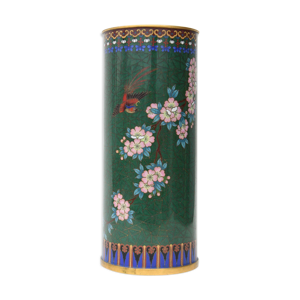 Vase rouleau en émail cloisonné