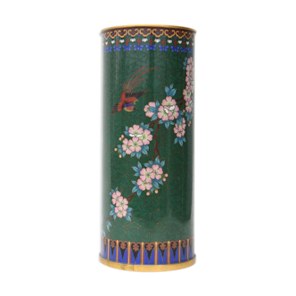 Vase rouleau en émail cloisonné