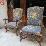 Pair of large antique Baroque style armchairs, in perfect condition.