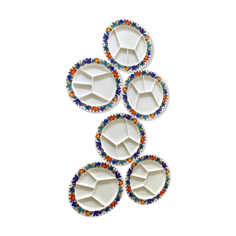 Set of 6 fondue plates villeroy & boch acapulco