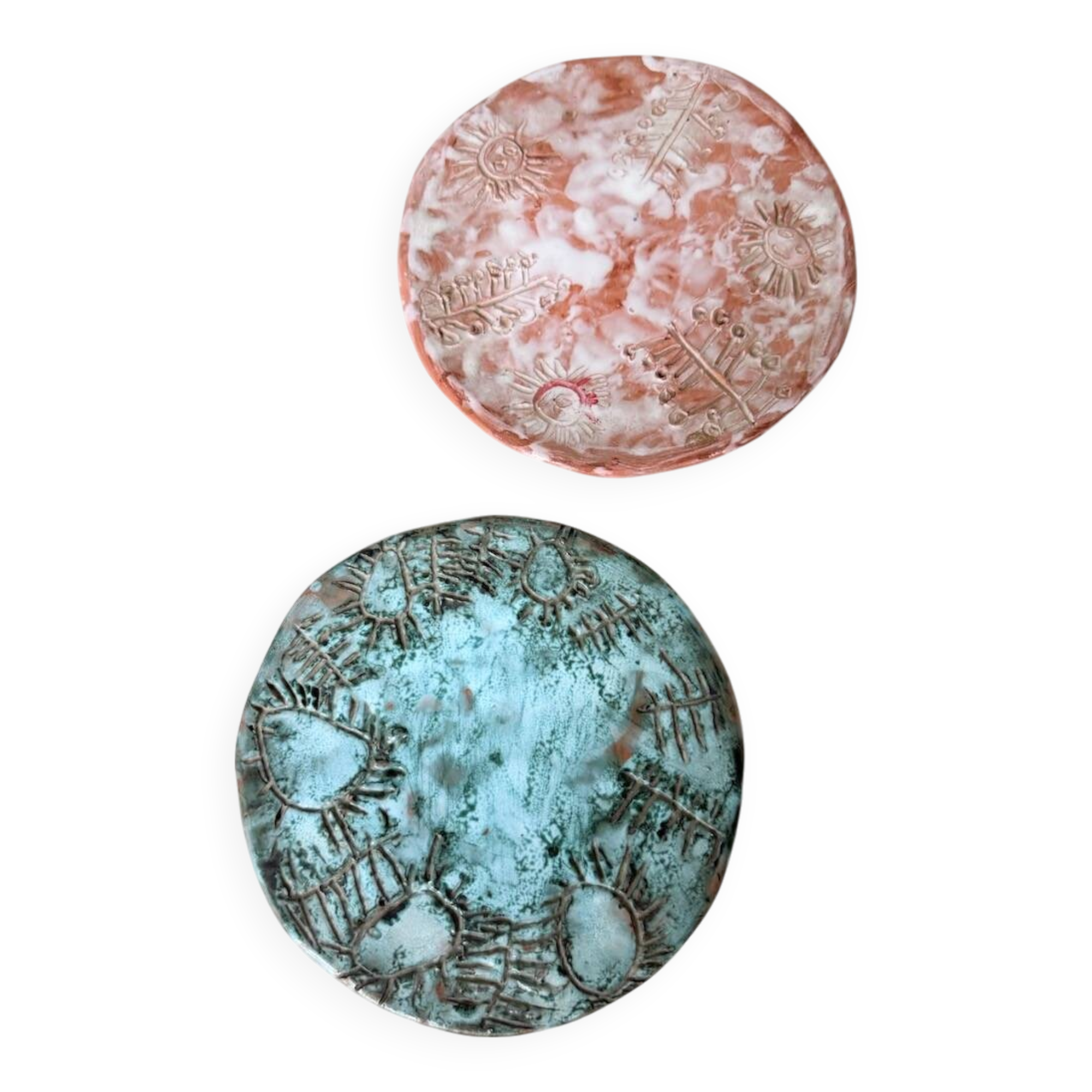 Pair of Vallauris ceramic dinner plates