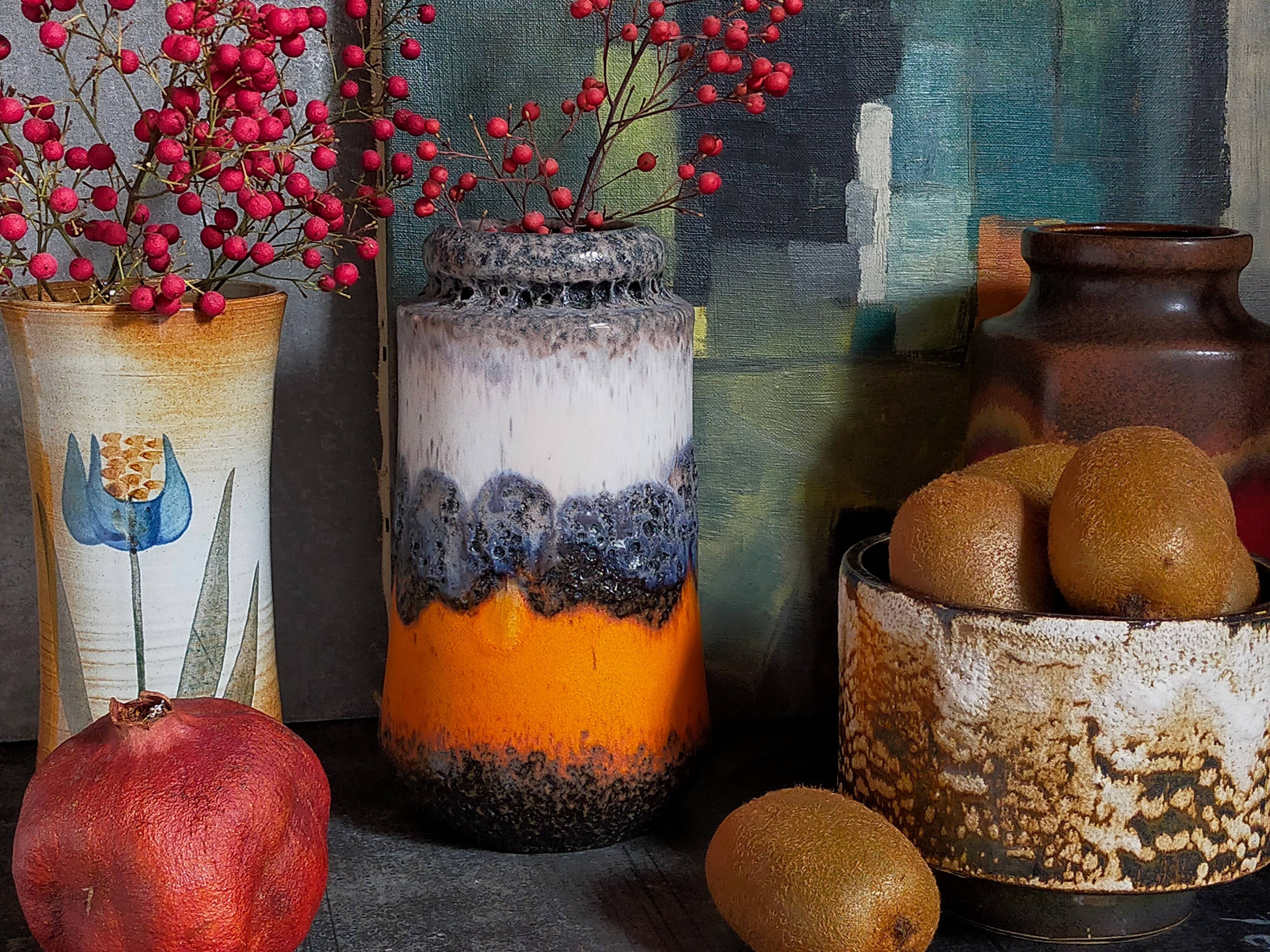 FAT LAVA vintage gray foam ceramic vase