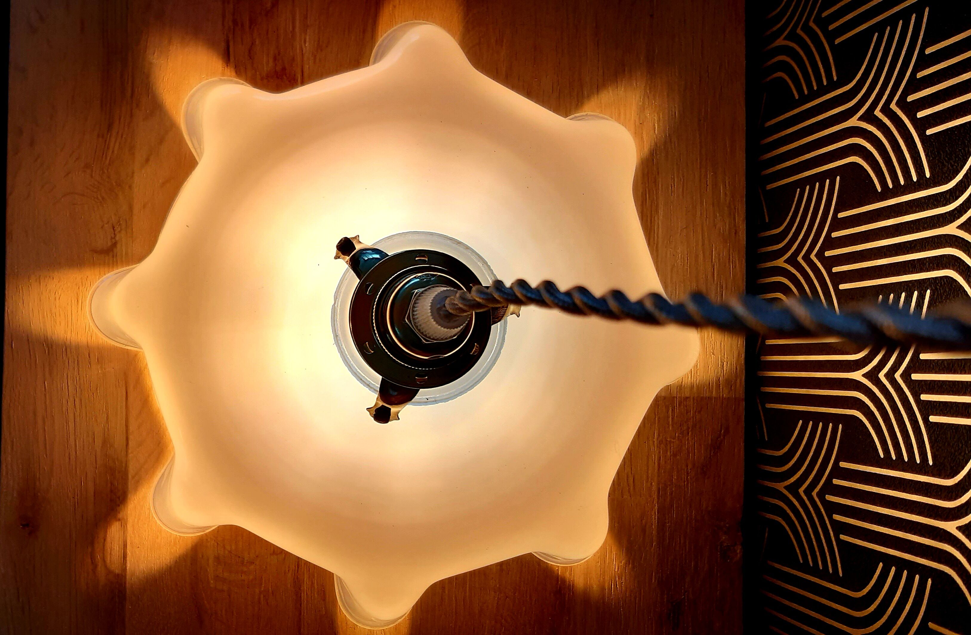 Vintage blue opaline hanging