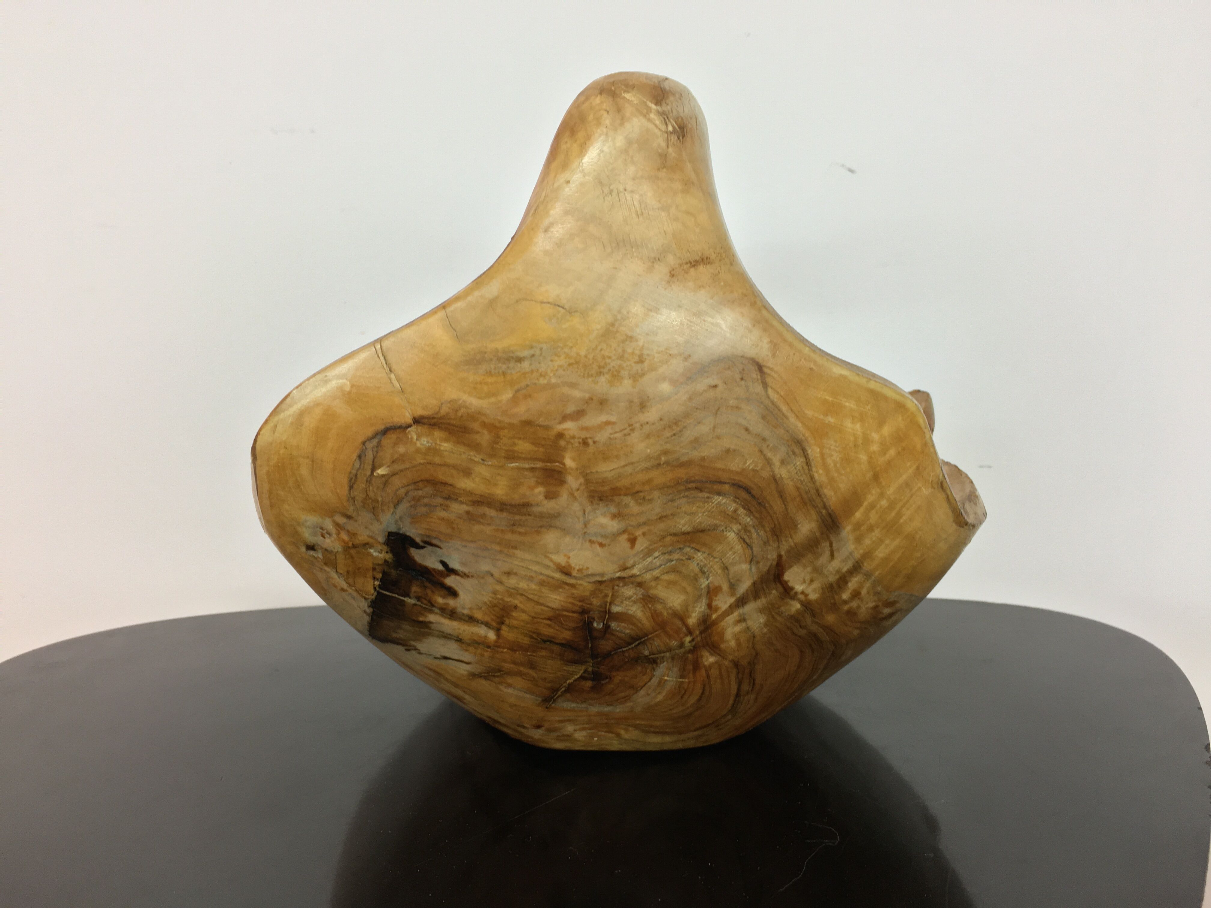 Brutalist olive wood basket