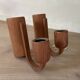 Pair of Scandinavian teak wall lights, Dolmus, 70s