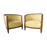 Pair of art deco basket armchairs