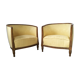 Paire de fauteuils corbeille art deco