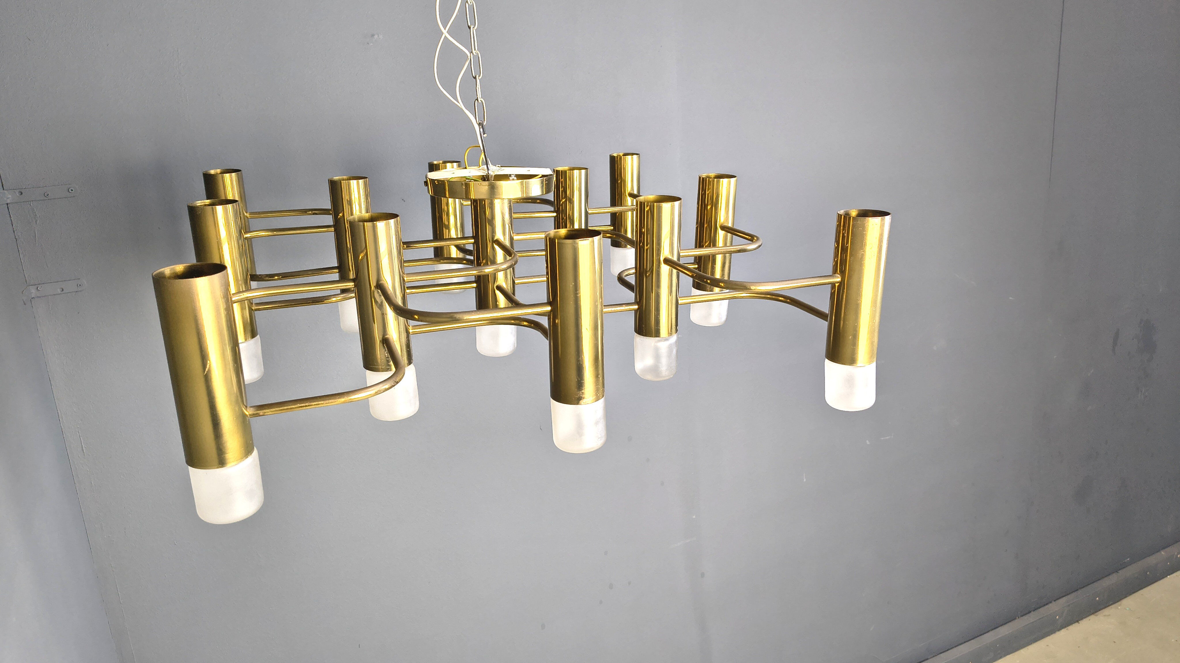 Mid century Sciolari chandelier with 13 lightpoints