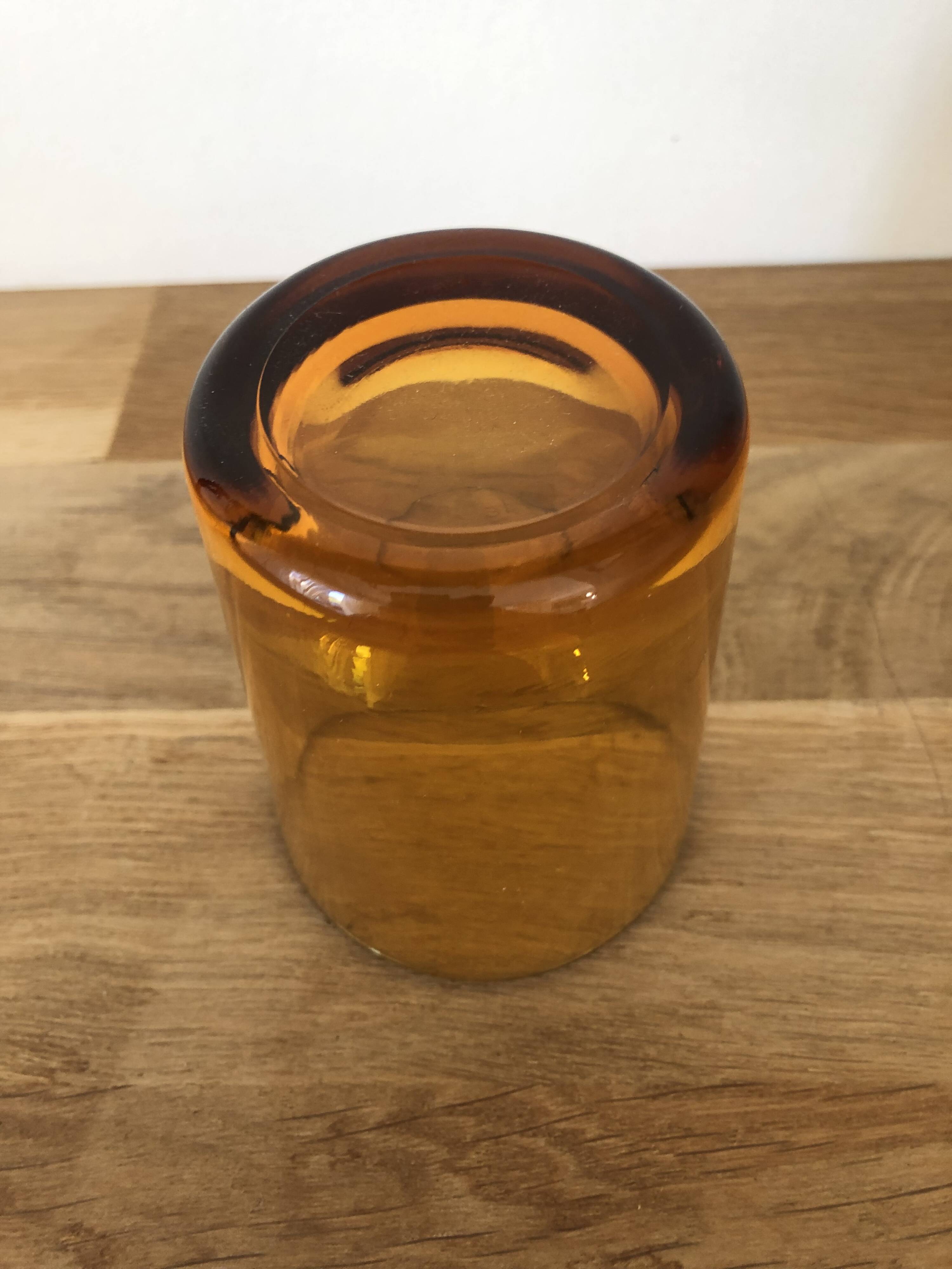 vintage amber brown thick glass