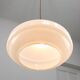 Mid-Century Italian White Glass and Brass Pendant Lamp