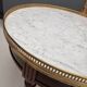 Louis XVI style bouillotte table in mahogany and white marble - Ø 60 cm