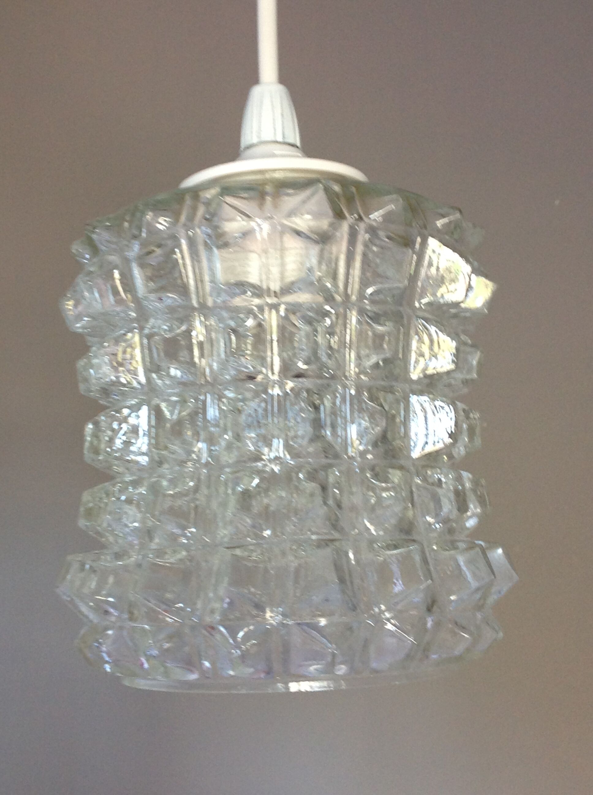 Structured glass bell lamp / vintage 60s / 70s