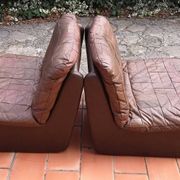 Tranas Sweden patchwork leather heaters by OVERMAN, 1970 Set of 2