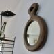 Solid wood mirror carved with a chisel, free form, 1960s.