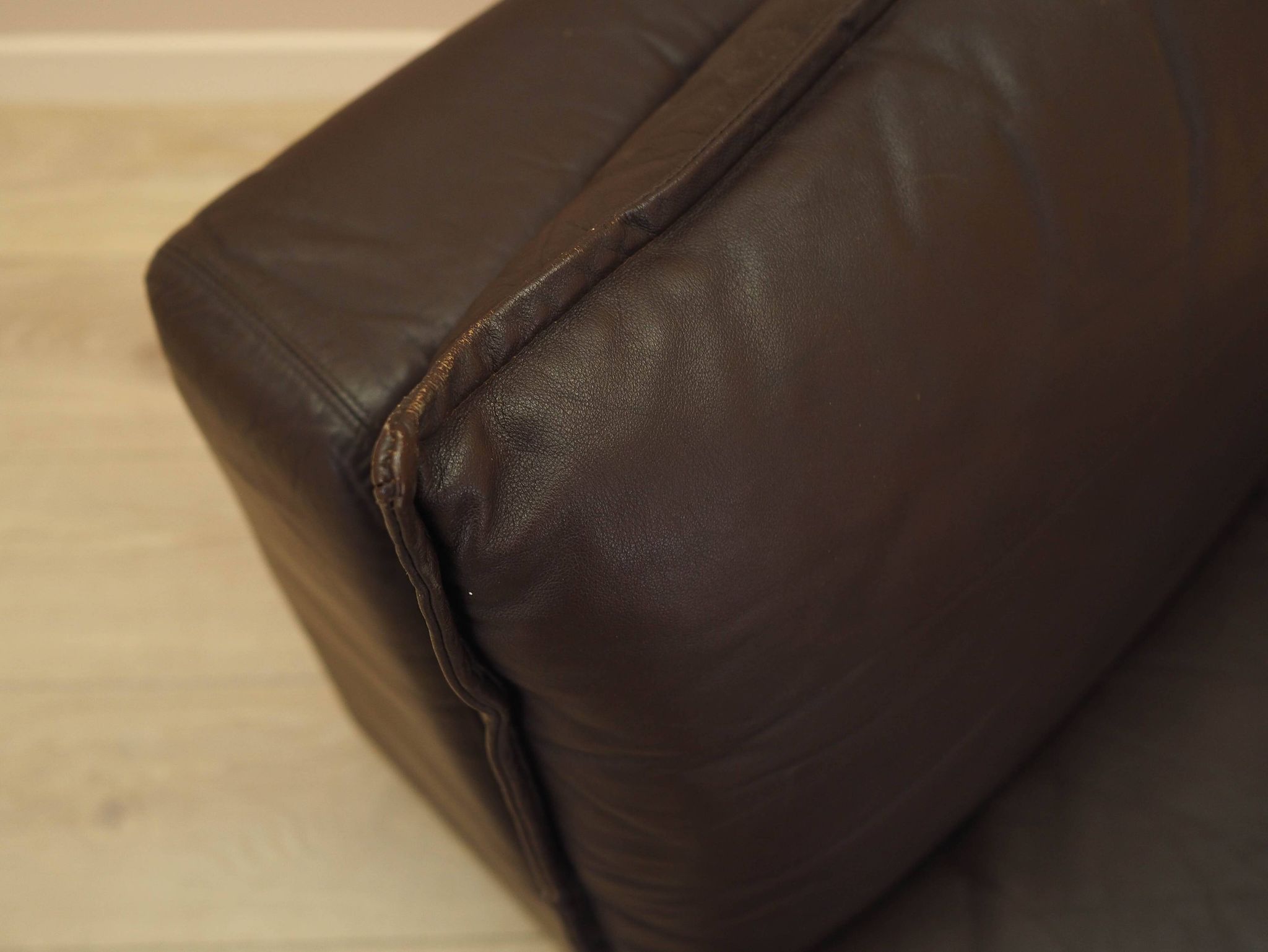 Brown leather armchair, Italian design, 1960s, production: Italy
