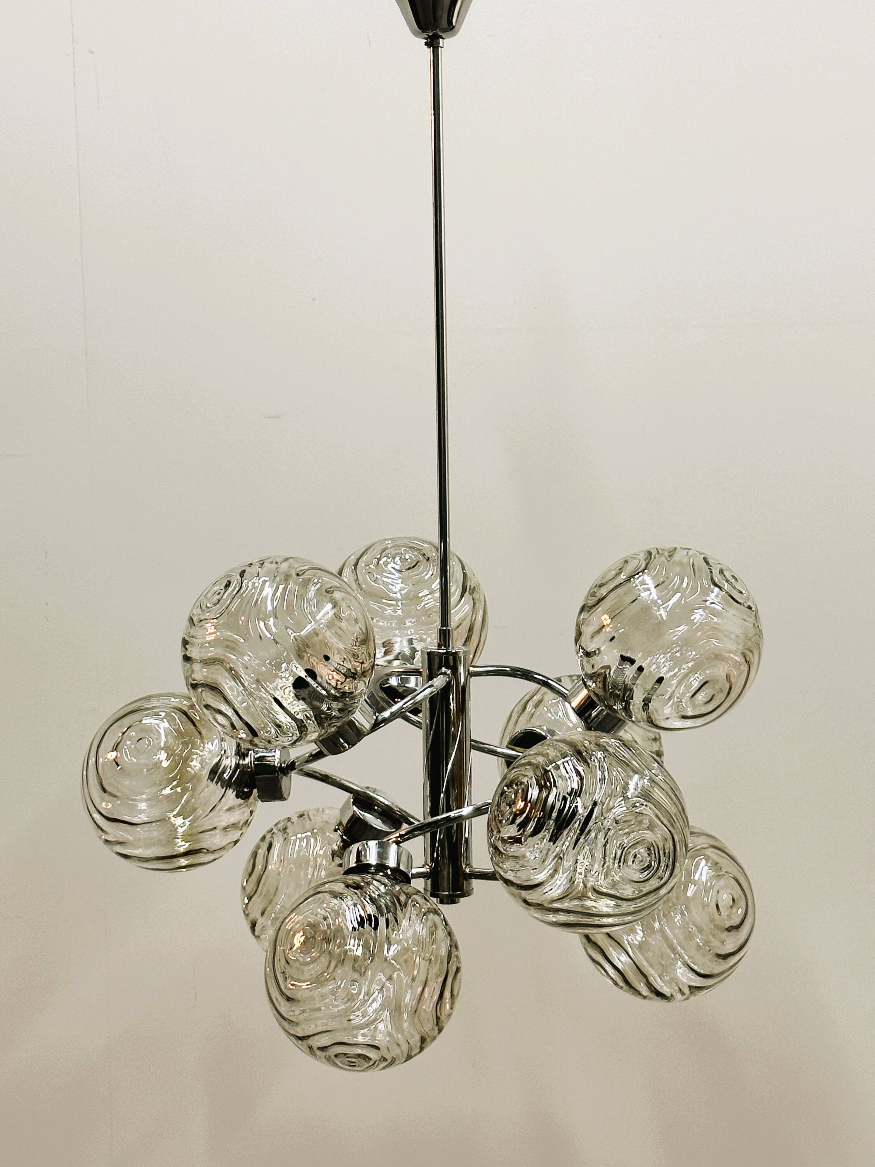 German Space Age Orbital Chandelier by Fischer Leuchten, 1970s. Germany