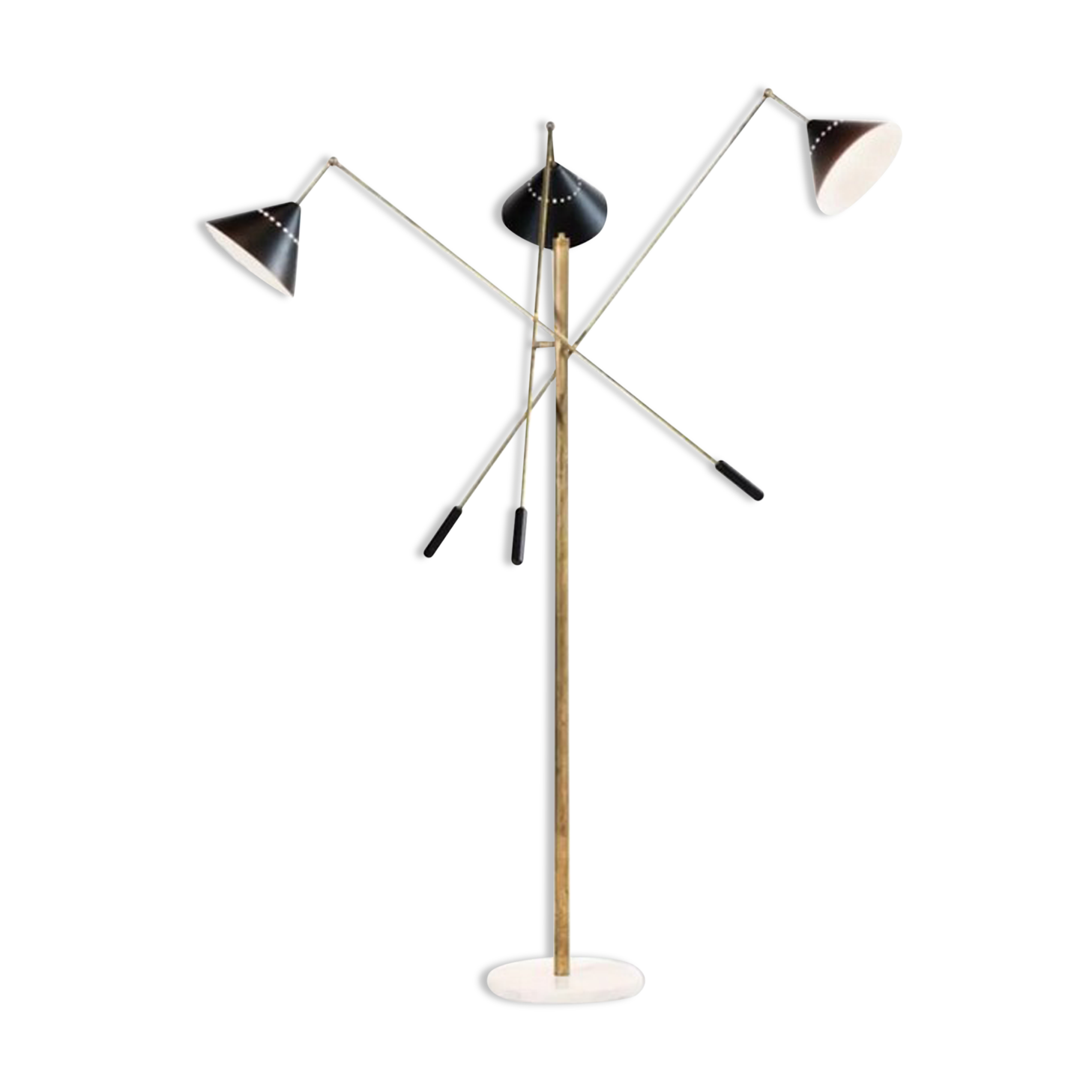 Italian floor lamp balance 3 arms black