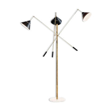 Lampadaire italien balancier 3 bras noir