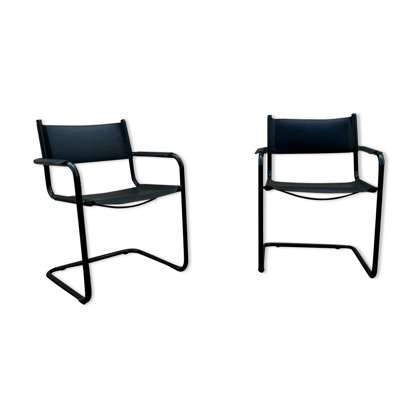 Black leather chairs