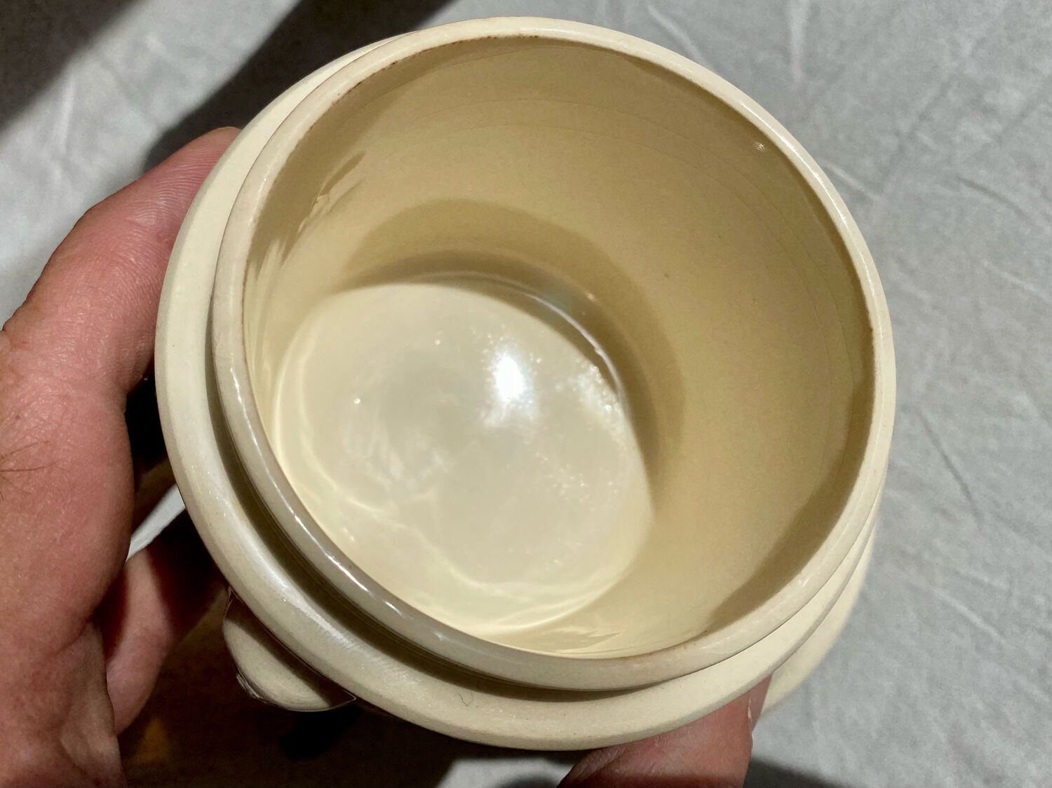 Pot ceramic bomb box Sarreguemines model Ribeauville vintage 60/70s