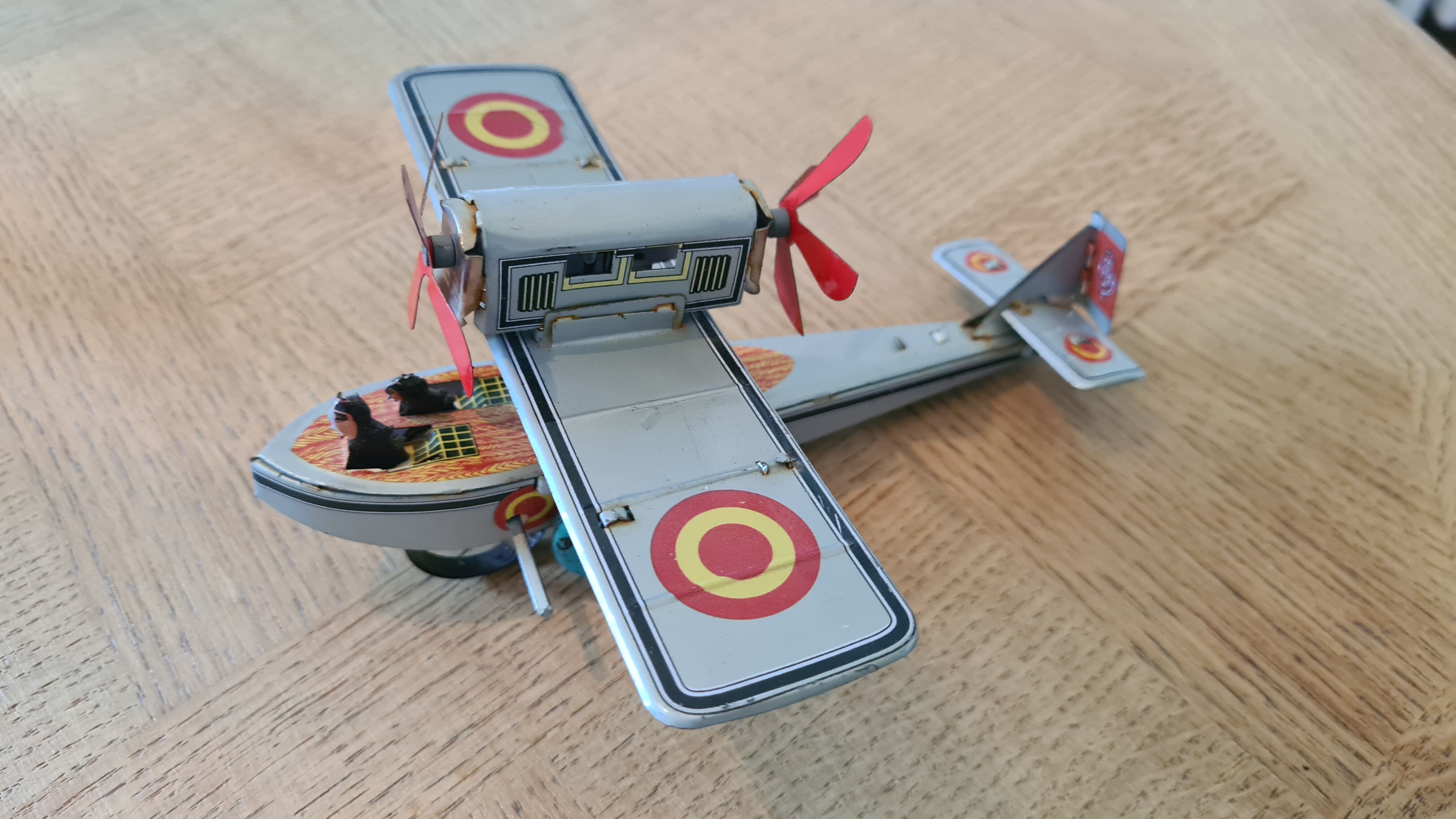 Collectible tin plane, vintage