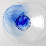 Mid-Century Bormioli Rocco Blue Swirl Glass Bowl - Italy 1990s