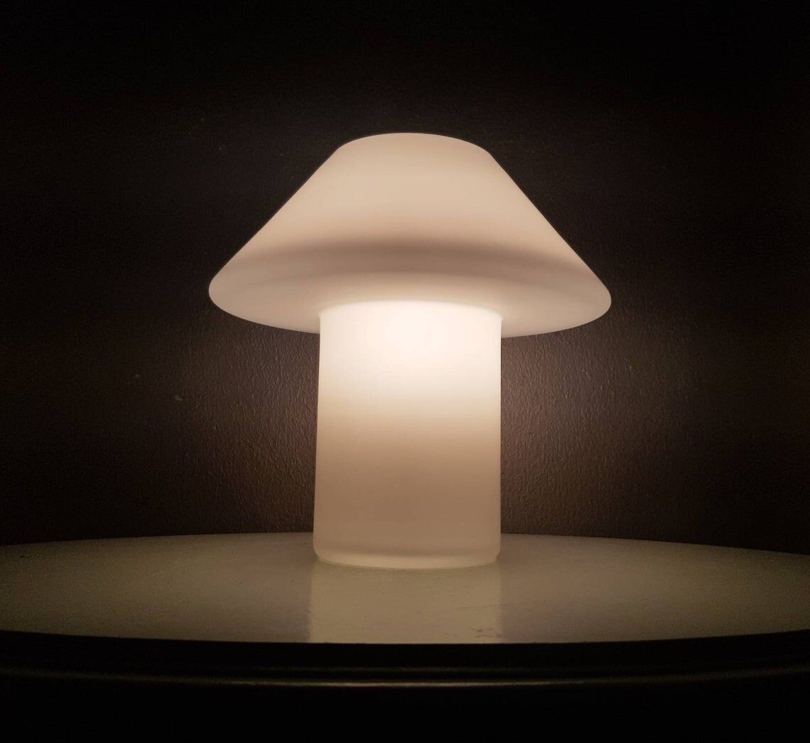 1980s Hala Zeist glass mushroom table lamp
