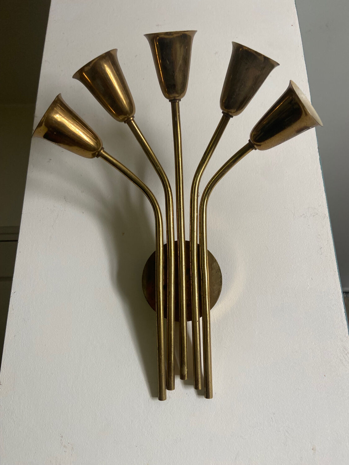 Wall lamp 5 burners brass 50s