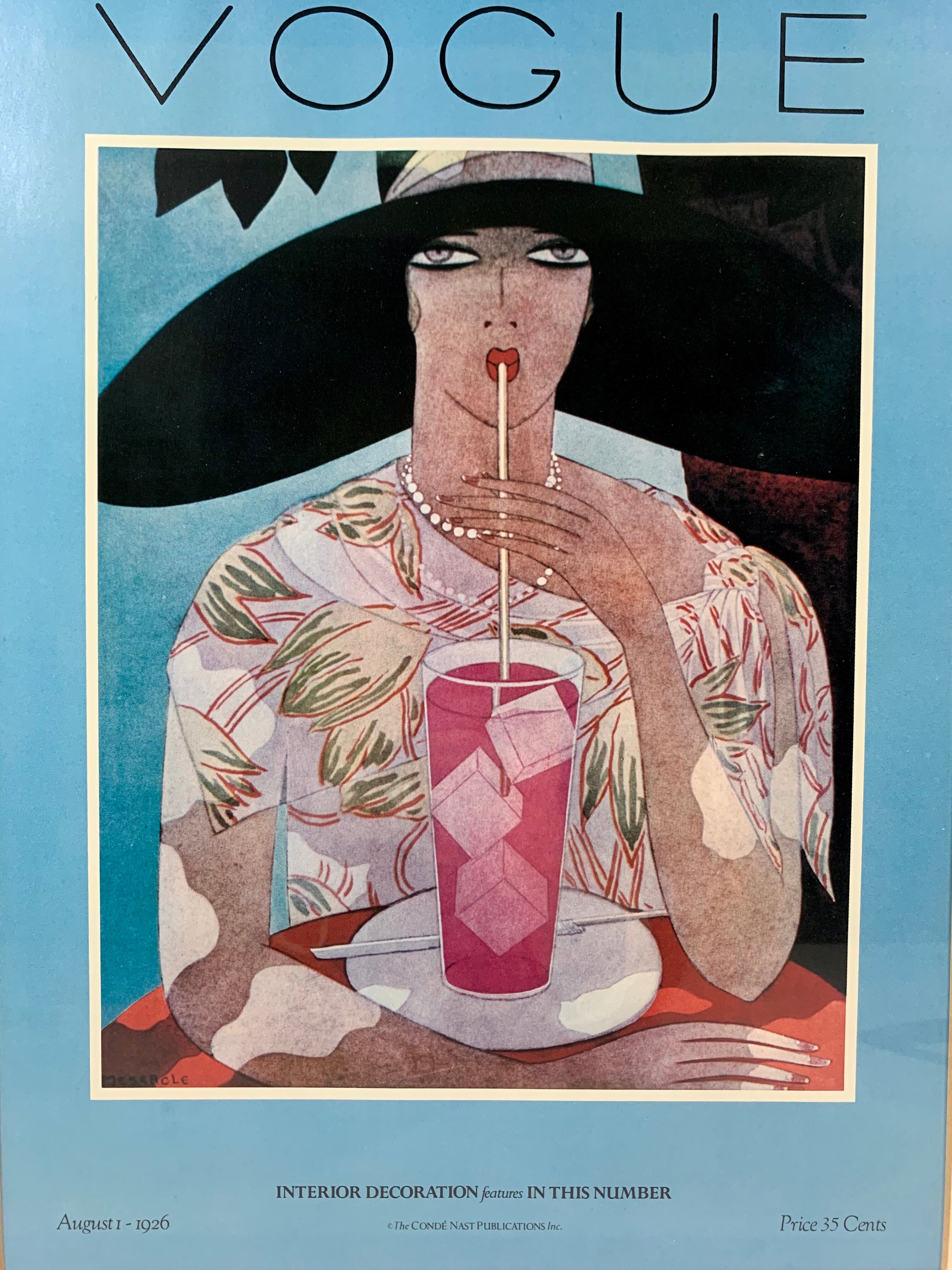 Couverture vintage  1926 Vogue Magazine provenant du palace parisien Hôtel Lutetia - Affiche de mode