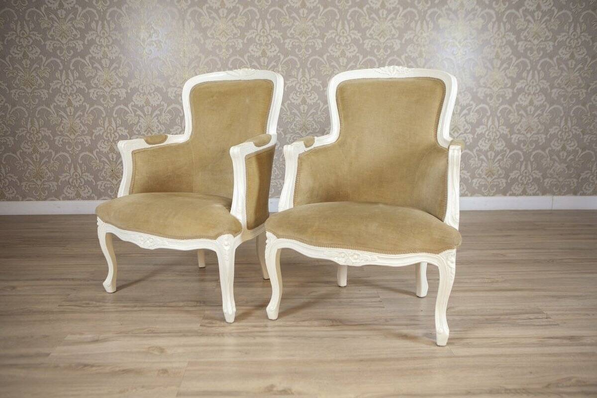 Rococo Style Beech Bergere Chairs, Early 20th Century, Set of 2