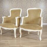 Rococo Style Beech Bergere Chairs, Early 20th Century, Set of 2