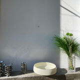 Large white and gold porcelain salad bowl from Lunéville